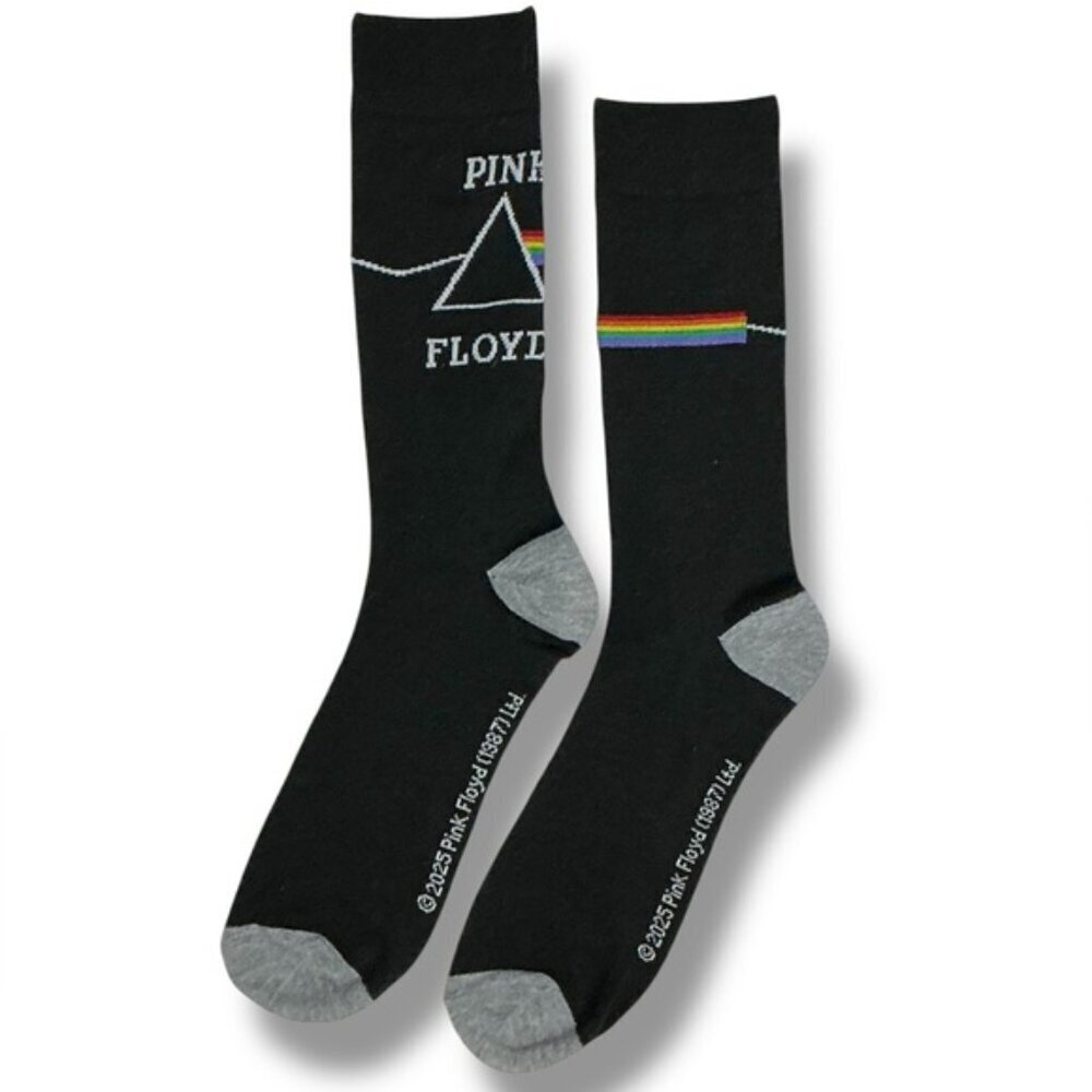 Pink Floyd Crew Socks Novelty Mid Calf Casual Dress Black Unisex Adult One Size - Picture 3 of 16